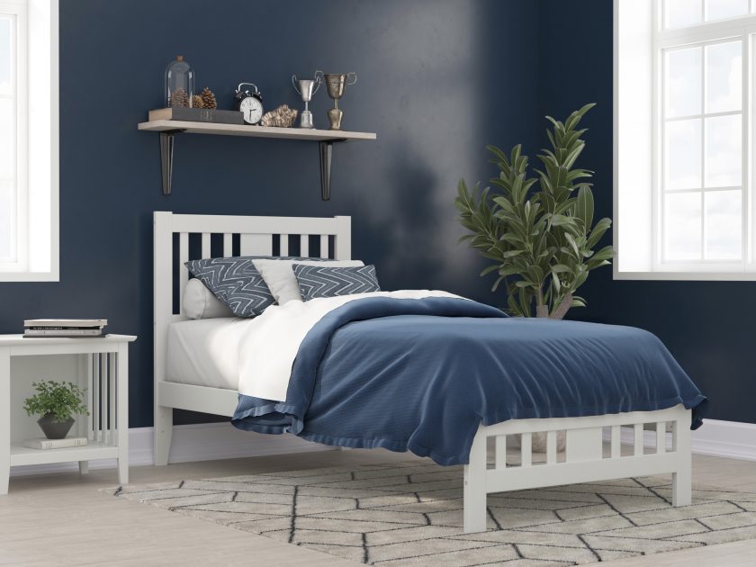 Tahoe Twin Extra Long Bed with Footboard in White