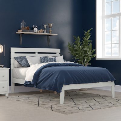 Oxford Platform Bed - White, Full