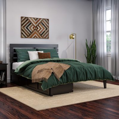 Oxford Platform Bed with Set of 2 Storage Drawers