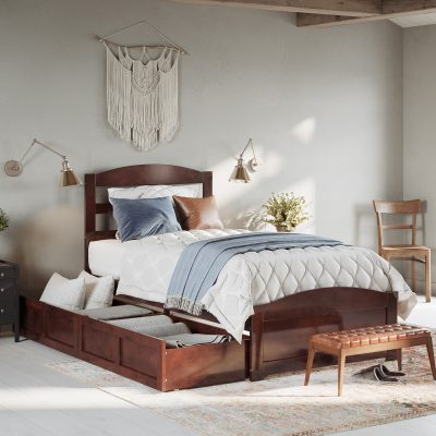 Warren Platform Bed with Matching Footboard & Set of 2 Storage Drawers