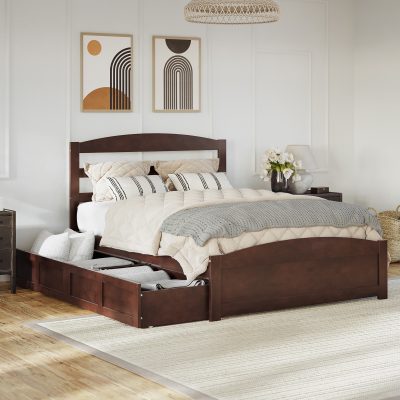 Warren Platform Bed with Matching Footboard & Set of 2 Storage Drawers