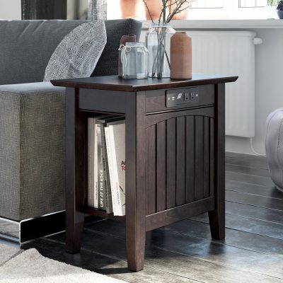 Nantucket Chair Side Table with Built-In Charger