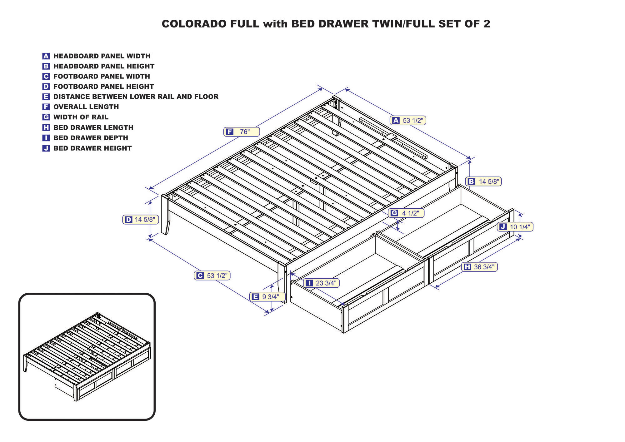 Colorado Full Bed With 2 Drawers In Espresso – AFI Furnishings