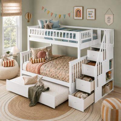 Columbia Staircase Bunk Bed with Trundle
