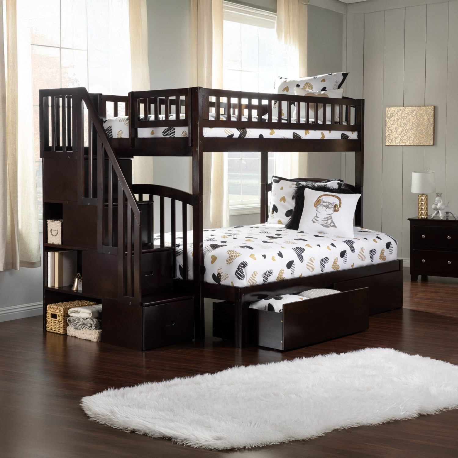 Westbrook Staircase Bunk Bed with Storage Drawers – AFI Furnishings