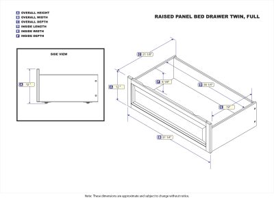 Raised panel bed drawer Twin ...