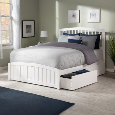 Richmond Platform Bed with Matching Footboard & Set of 2 Storage Drawers