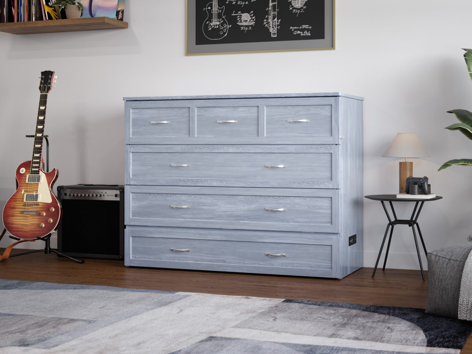 Northfield Full Murphy Bed Chest In Driftwood AFI Furnishings   AC573148 RS TR1 30 1536x1152 