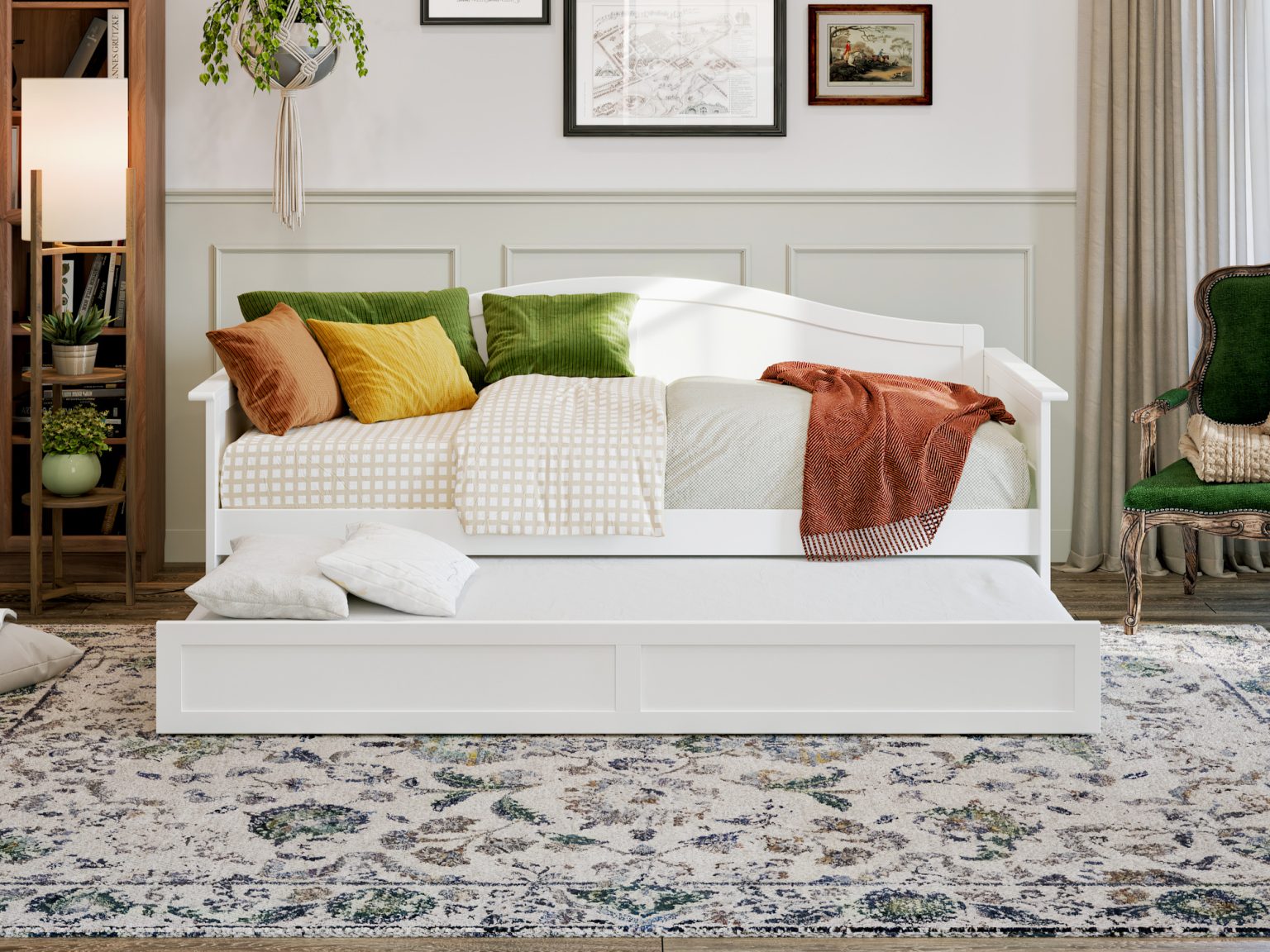 Acadia Daybed with Twin Trundle in White – AFI Furnishings