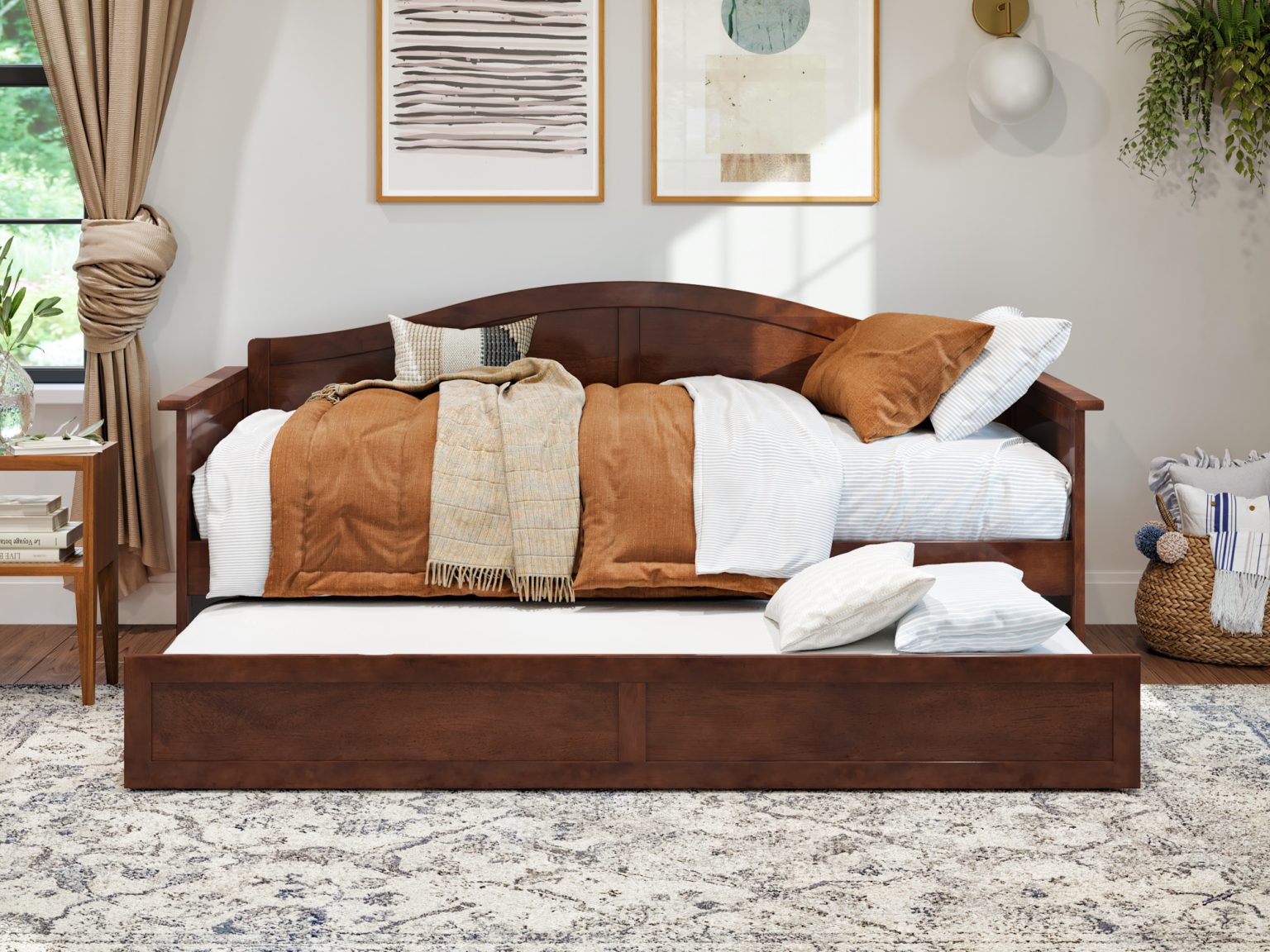 Acadia Daybed with Twin Trundle in Walnut – AFI Furnishings