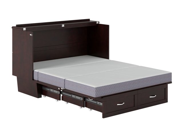 Monroe Murphy Bed Chest Queen Espresso With Charging Station – Afi 