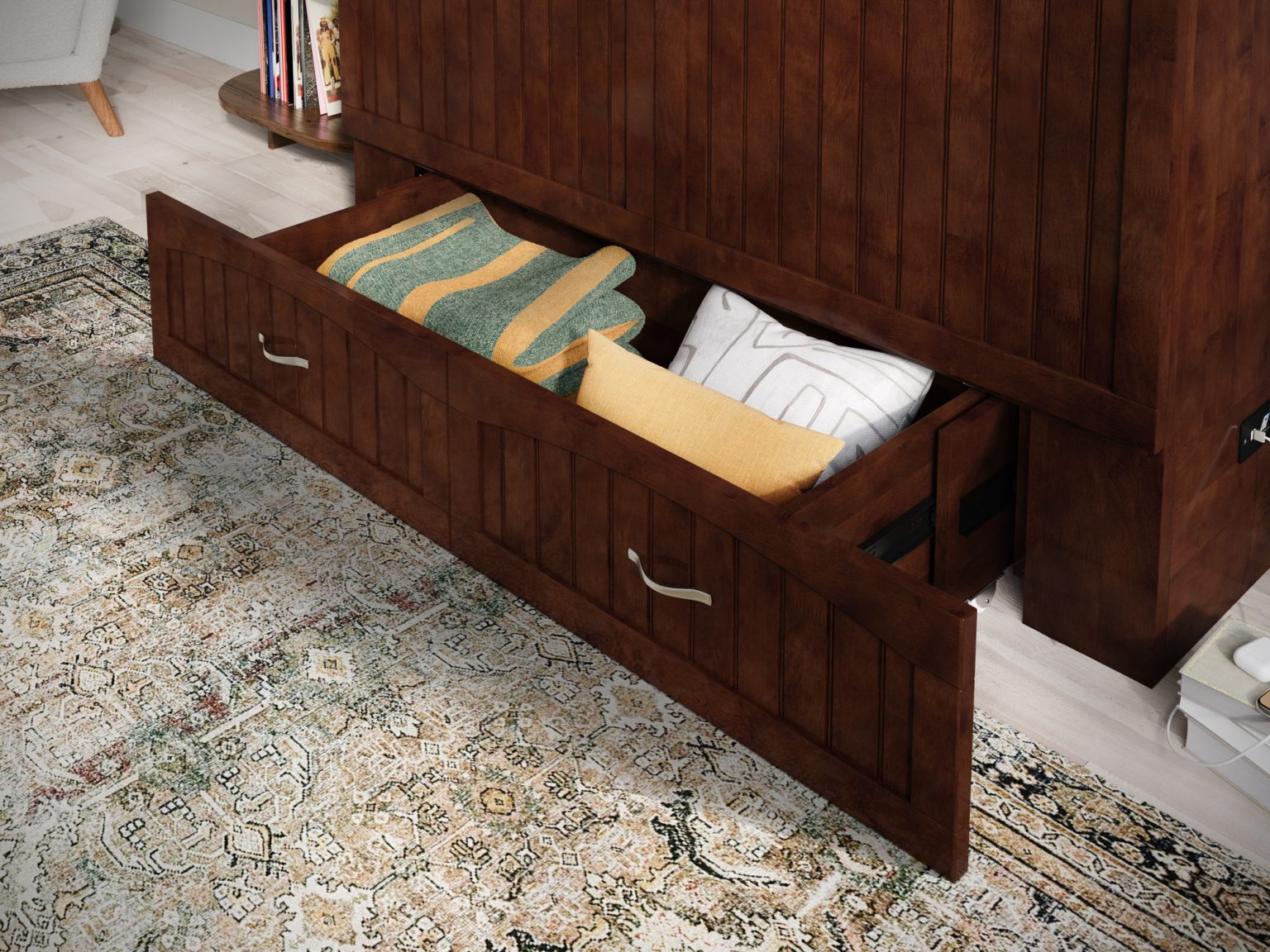 Southampton Full Murphy Bed Chest in Walnut AFI Furnishings