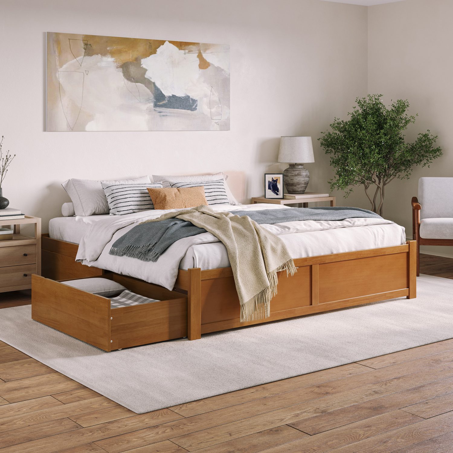 Concord Platform Bed with Footboard & Set of 2 Storage Drawers – AFI ...