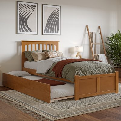 Mission Platform Bed with Footboard & Trundle