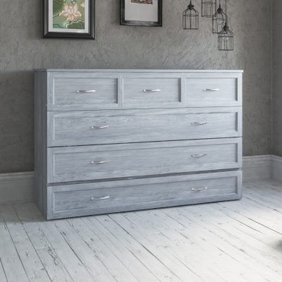 Deerfield Murphy Bed Chest with Mattress, Storage Drawer & Built-In Charger