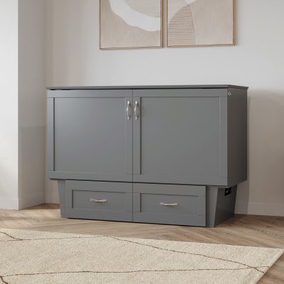 Monroe Murphy Bed Chest with Mattress, Storage Drawer & Built-In Charger