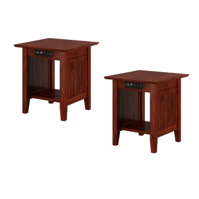 Set of 2 Nantucket End Tables with Built-In Charger
