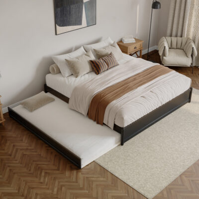 Barcelona Panel Platform Bed with Trundle